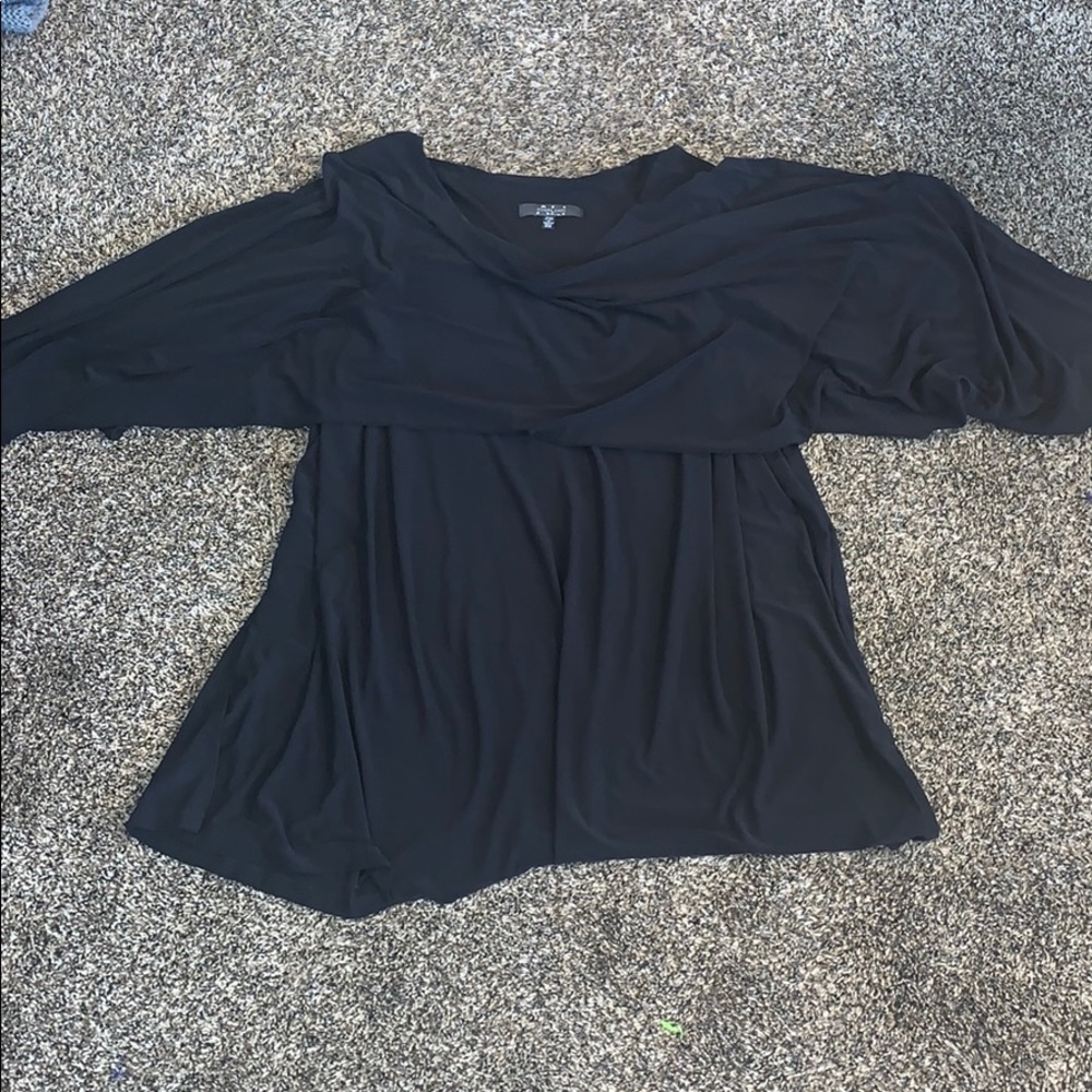 plus size black blouse